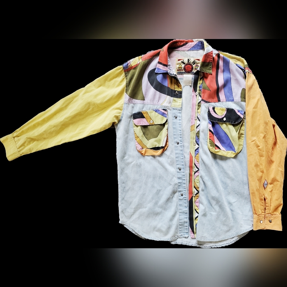 Vintage Large Fit Snap Up Shirt By YES